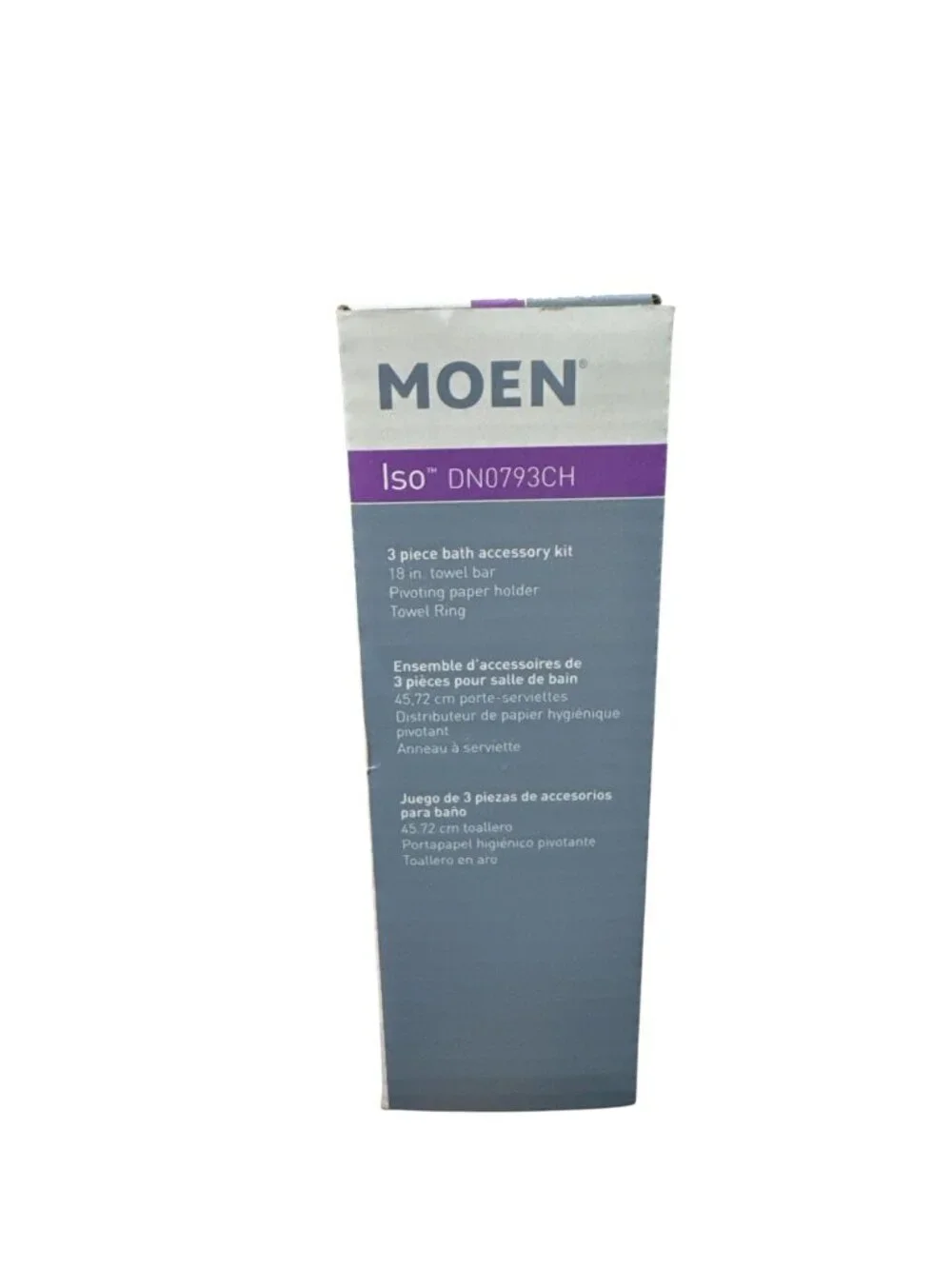 Moen Iso DN0793CH 3-Piece Bath Accessory Kit With Towel Bar, Towel Ring & Pivoti